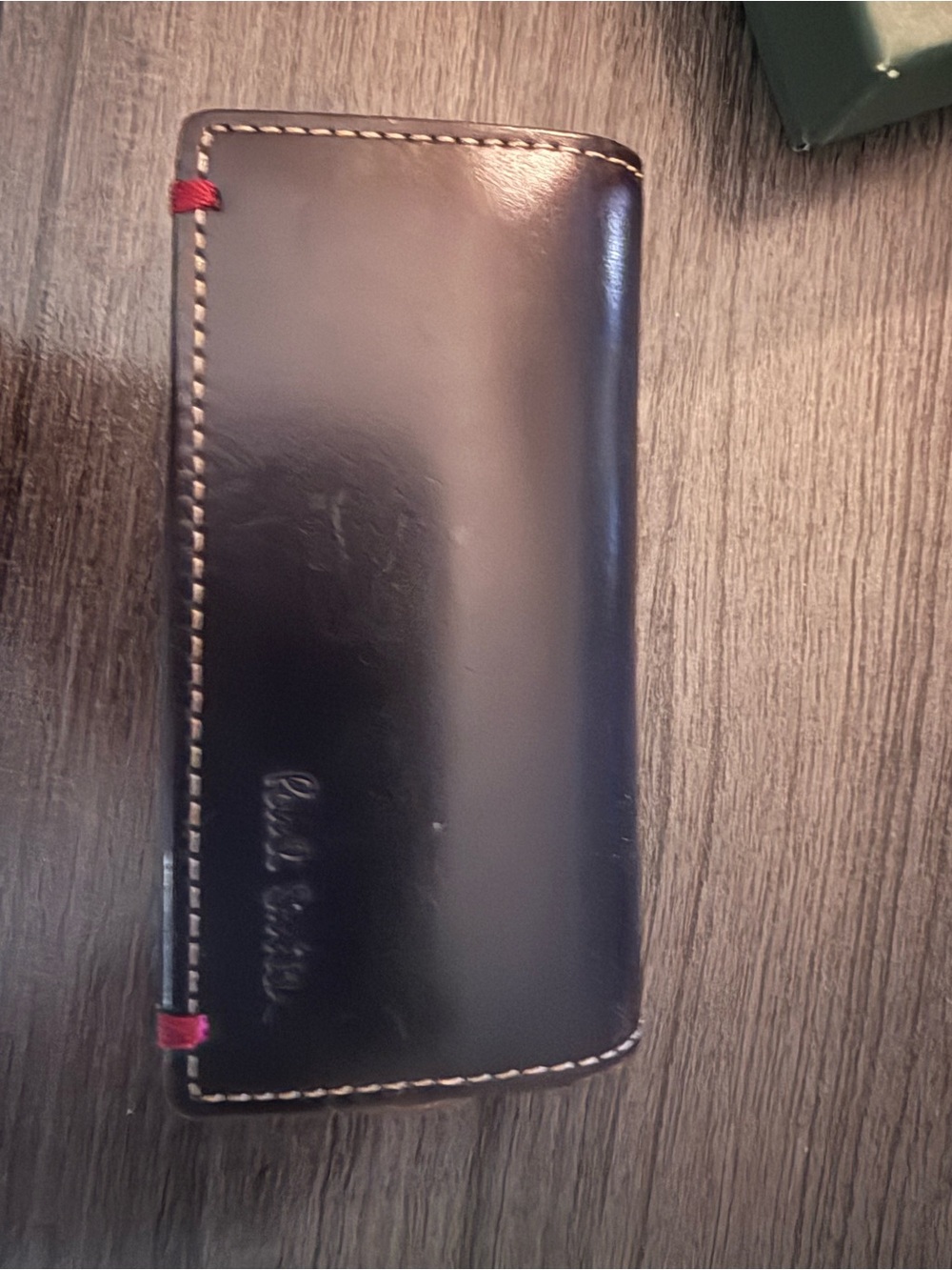 Paul Smith Men's Dark Brown Leather Key Case Solid Pattern Leather Accessory